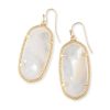 Elle Gold Drop Earrings in Ivory Mother-of-Pearl