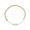 Emilie Ivory Mother of Pearl Stone Beaded Stretch Bracelet