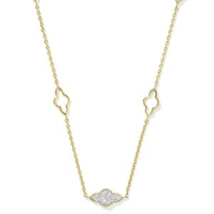 Abbie 14k Yellow Gold Pave Strand Necklace