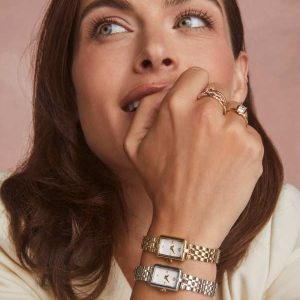 Adela Gold Tone Stainless Steel Watch in Ivory Mother-of-Pearl - view 2
