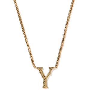 Beau Letter Y Pendant Necklace in Vintage Gold