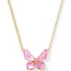 Bianca Butterfly Gold Short Pendant Necklace