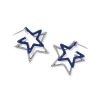 Cassidy Silver Enamel Double Star Hoop Earrings
