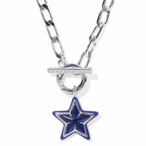 Cassidy Silver Enamel Link and Chain Necklace