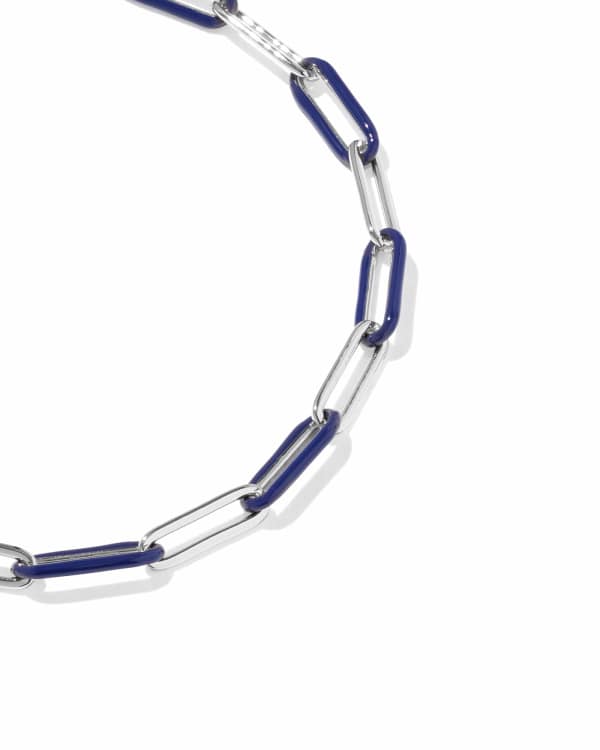 Courtney Silver Enamel Link and Chain Bracelet - view 2