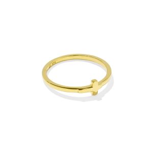 Cross Inline Band Ring in 18k Gold Vermeil