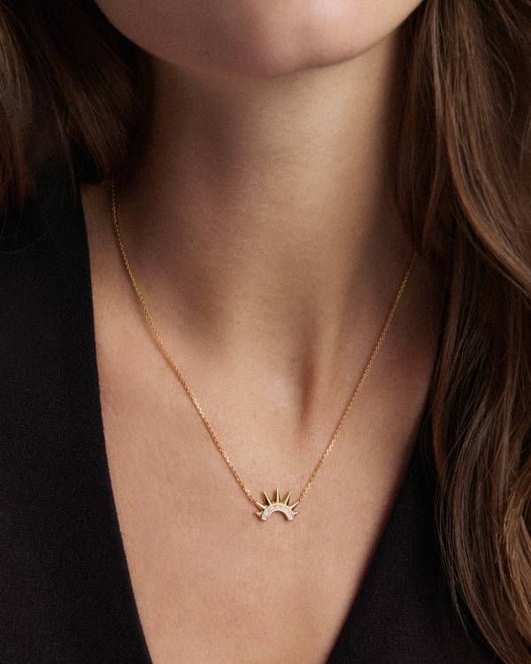Crown 18k Yellow Gold Vermeil Short Pendant - view 2