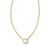 Davie 18k Gold Vermeil Pendant Necklace in White Lab Grown Opal