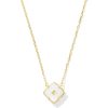 Dira 18k Gold Vermeil Carved Stone Pendant Necklace