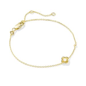 Dira 18k Gold Vermeil Pearl Delicate Chain Bracelet