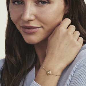 Dira Pearl Topaz 18k Gold Vermeil Delicate Chain Bracelet - view 2