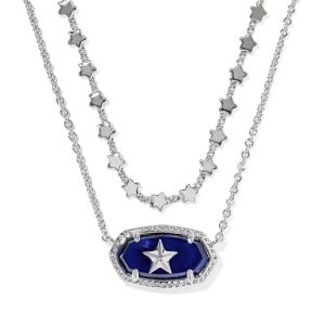 Elisa Silver Dallas Multi Strand Necklace