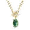 Elisa Gold Enamel Link and Chain Necklace