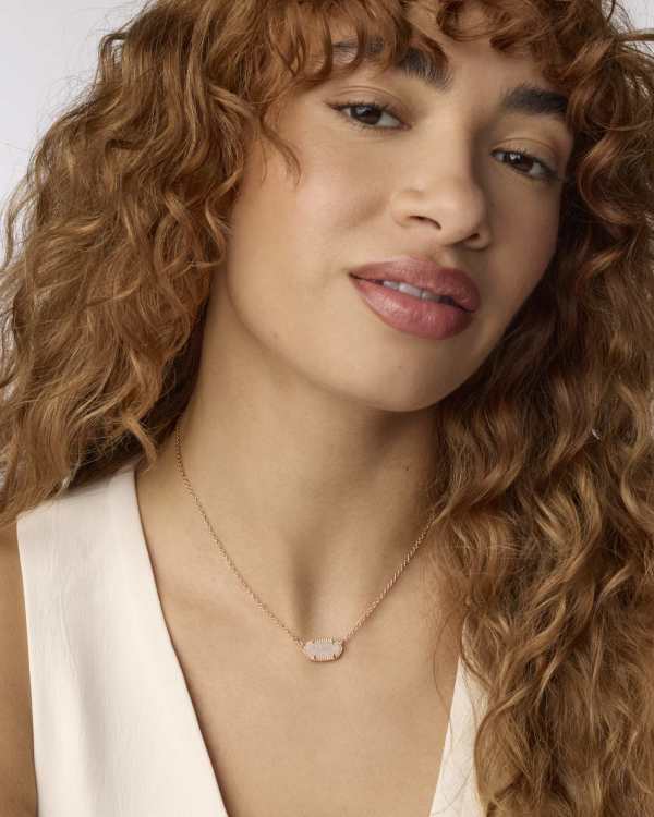 Elisa Rose Gold Pendant Necklace in Iridescent Drusy - alternate view