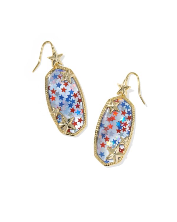 Elle Multi Star Gold Drop Earrings