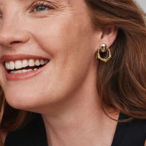 Embry Gold Open Frame Earrings - view 2