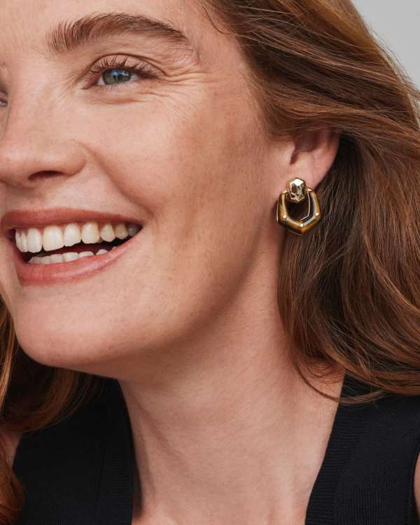Embry Gold Open Frame Earrings - view 2