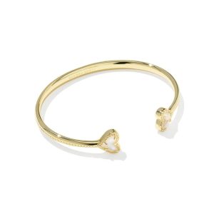 Framed Ari Heart Gold Cuff Bracelet