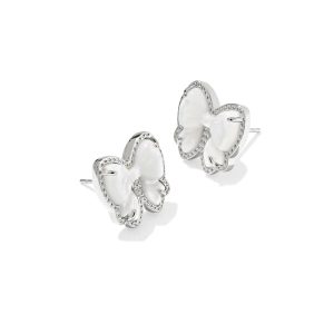 Haley Bow Silver Stud Earrings
