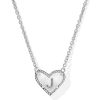 Ari Heart Letter J Silver Short Pendant Necklace