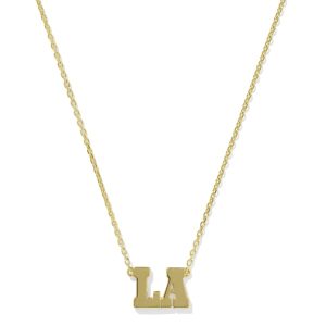 LA Pendant Necklace in 18k Gold Vermeil