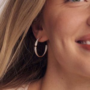 1.41 ct Lab Grown Diamond Adia 14k Yellow Gold Hoop Earrings - view 2