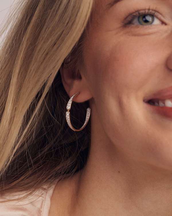 1.41 ct Lab Grown Diamond Adia 14k Yellow Gold Hoop Earrings - view 2