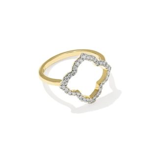 0.25 ct Lab Grown Diamond Dira 14k Yellow Gold Open Frame Band Ring