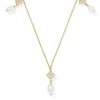 0.21 ct Lab Grown Diamond Dira 14k Yellow Gold Pearl Strand Necklace
