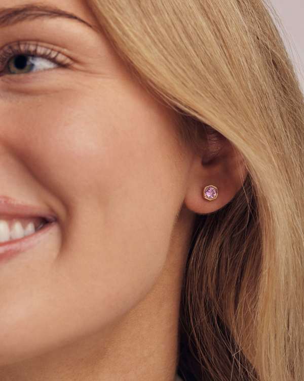 0.36 ct Lab Grown Gemstone Davie 14k Yellow Gold Stud Earrings - view 2
