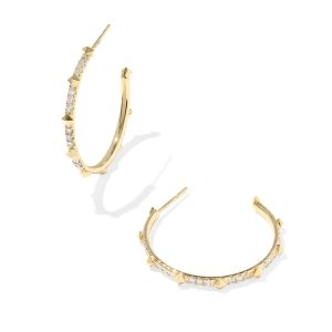 0.55 ct Lab Grown White Diamond Astrid 14k Yellow Gold Hoops