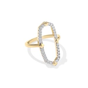 0.36 ct Lab Grown White Diamond Astrid 14k Yellow Gold Open Frame Ring