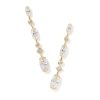 7.61 ct Lab Grown White Diamond Custom Elisa Linear 14k Yellow Gold Earrings