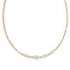 8.66 ct Lab Grown White Diamond Custom Elisa Tennis 14k Yellow Gold Necklace