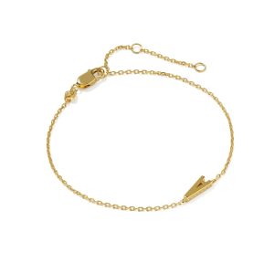 Letter A 18k Gold Vermeil Initial Bracelet