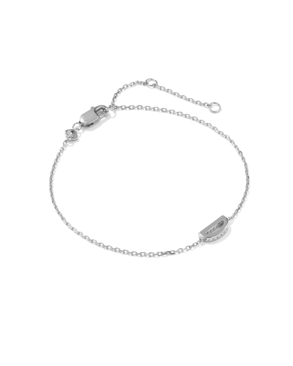 Letter D Sterling Silver Initial Bracelet
