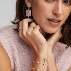Lillia Butterfly Gold Enamel Delicate Chain Bracelet - view 2