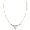 0.29 ct Longhorn Pendant Necklace in Pave Diamond and 14k Yellow Gold