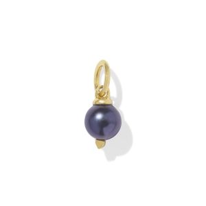 Mabel 18k Gold Vermeil Pearl Accent Charm in Peacock Pearl