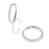 Mackenzie Sterling Silver Medium Hoop Earrings in White Topaz