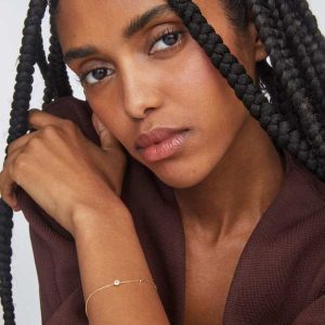 Maisie 18k Gold Vermeil April Delicate Chain Bracelet - view 2