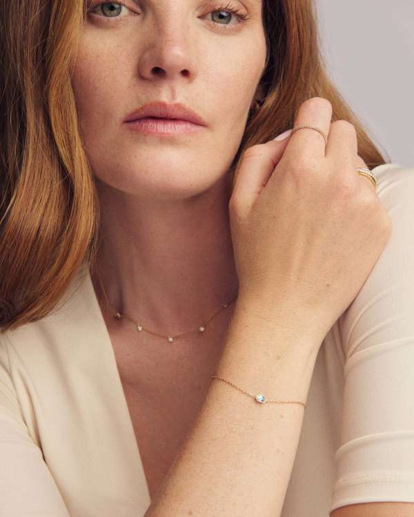 Marisa 14k Yellow Gold December Oval Solitaire Bracelet - view 2