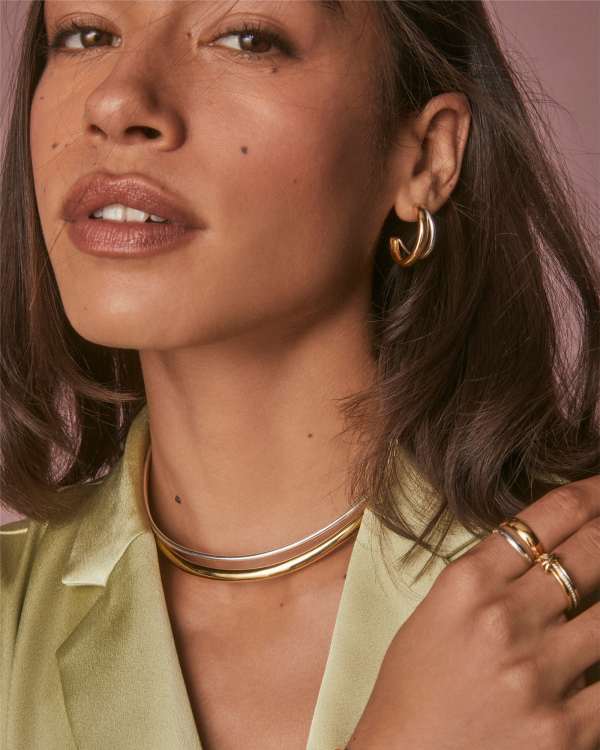 Meg Mixed Metal Double Collar Necklace - alternate view