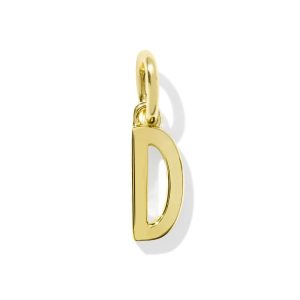 Metal Letter D 18k Gold Vermeil Charm