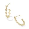 Disney | Kendra Scott Gold Mickey Mouse and Minnie Mouse Hoop Earrings in White CZ