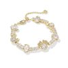 Disney | Kendra Scott Gold Mickey Mouse and Minnie Mouse Tennis Bracelet in White CZ