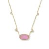 Disney | Kendra Scott Gold Mickey Mouse Elisa Short Pendant Necklace in Hot Pink Drusy