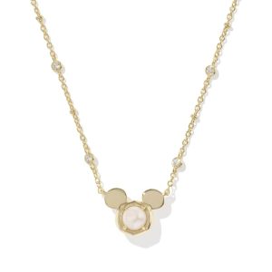 Disney | Kendra Scott Gold Mickey Mouse Short Pendant Necklace in Freshwater Cultured Pearl