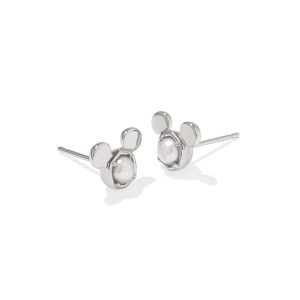 Disney | Kendra Scott Silver Mickey Mouse Stud Earrings in Freshwater Cultured Pearl