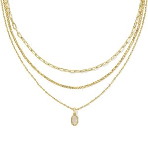 Mini Elisa Gold Triple Strand Necklace
